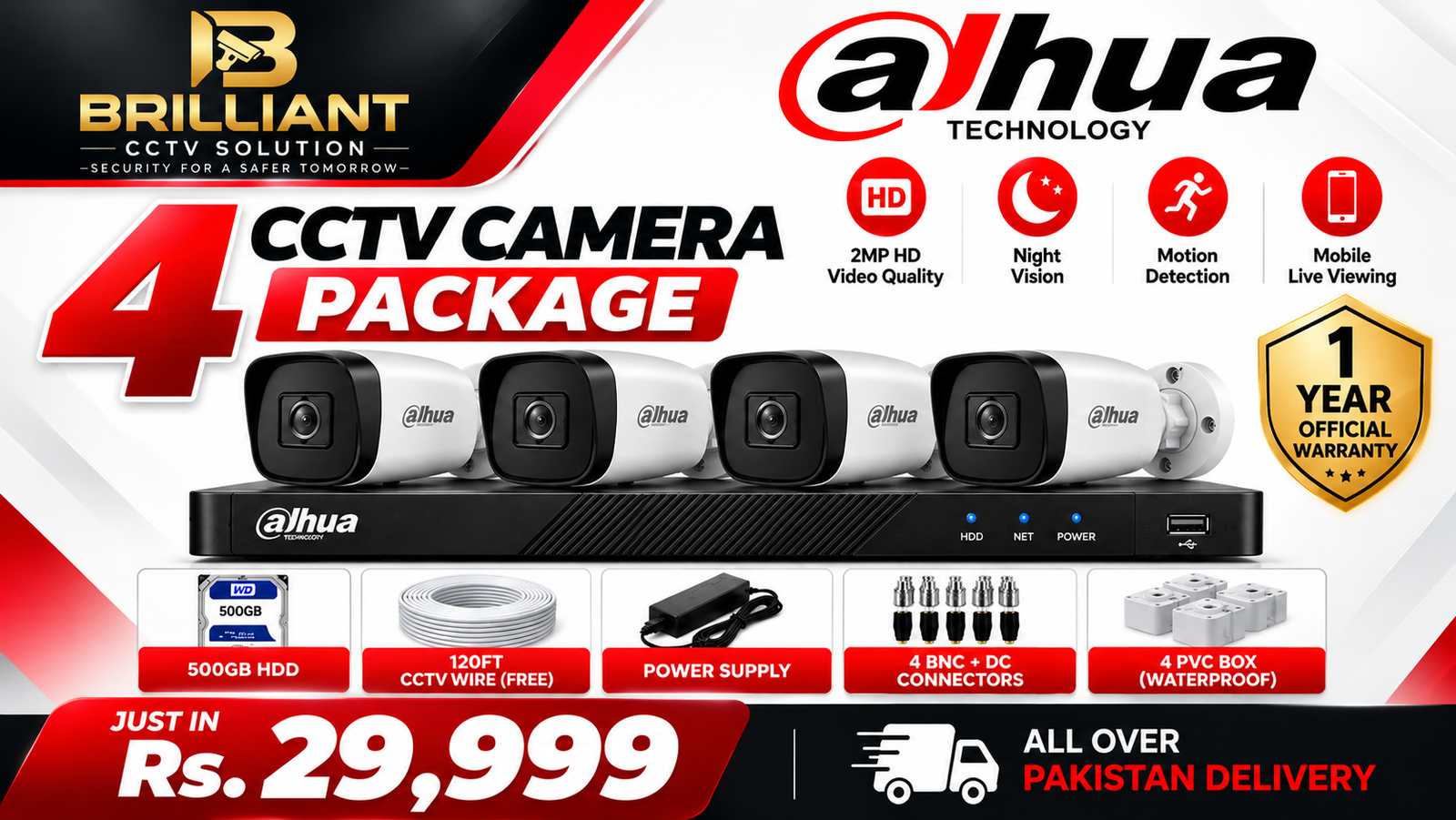Dahua 4Cctv Cameras Package